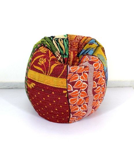 Cotton kantha bean - bag, vintage